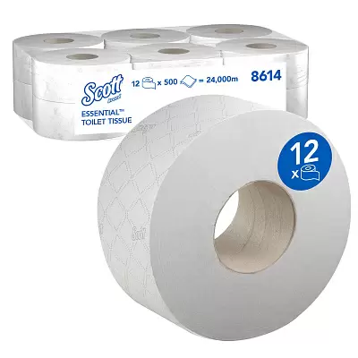 Туалетная бумага в рулонах Scott® Essential™ Jumbo Roll 