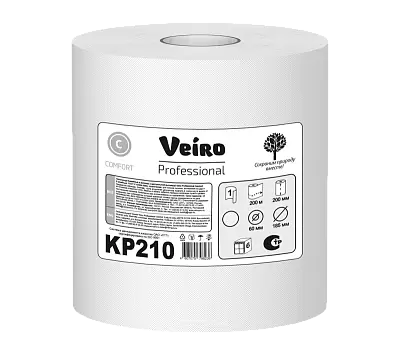 Однослойные полотенца бумажные в рулонах с центральной вытяжкой Veiro Professional Comfort (KP210)