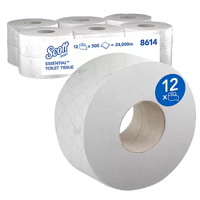 Двухслойная туалетная бумага в рулонах Scott® Essential™ Jumbo Roll 