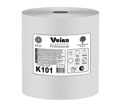 Однослойные полотенца бумажные в рулонах Veiro Professional Basic (K101)