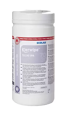 Стерильные низковорсящие салфетки из полицеллюлозы Ecolab KLERWIPE 70/30 IPA в тубе