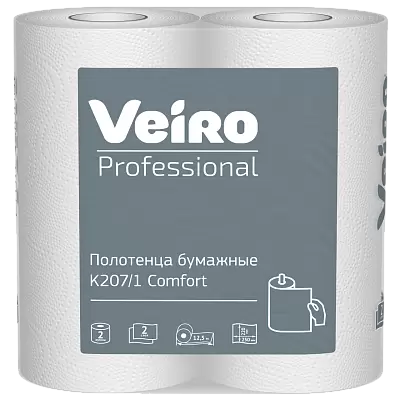 Двухслойные полотенца бумажные в рулонах Veiro Professional Comfort (K207/1) Двухслойные полотенца бумажные в рулонах Veiro Professional Comfort (K207/1)