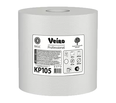 Однослойные полотенца бумажные в рулонах с центральной вытяжкой Veiro Professional Basic (KP105)