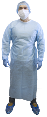 Халат хирургический ХЛ.01 на завязках, 42г/м2, 140 см, голубой, шт