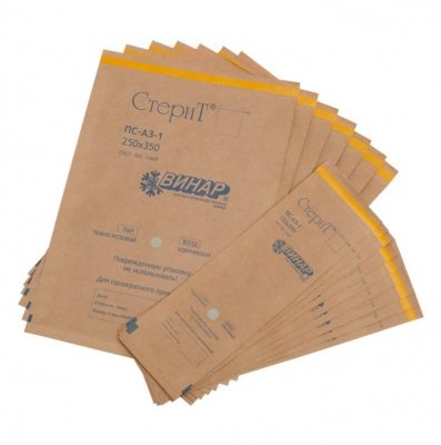 Пакеты бумажные самоклеящиеся «СтериТ®» ПС-АЗ-1, 450х500мм, 100 шт.