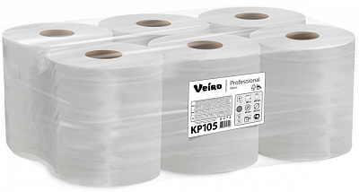 Однослойные полотенца бумажные в рулонах с центральной вытяжкой Veiro Professional Basic (KP105)