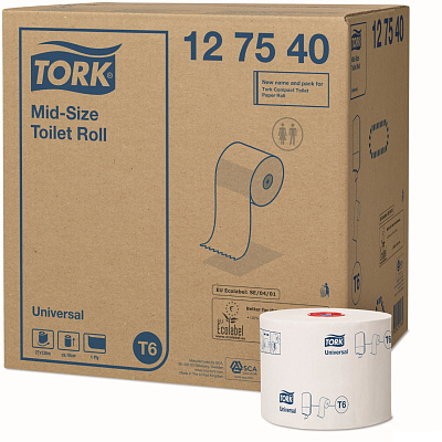 Однослойная туалетная бумага в рулонах Tork T6 Universal (127540)