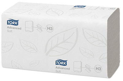 Двухслойные бумажные полотенца в пачках Tork H3 Advanced Singlefold (290184)
