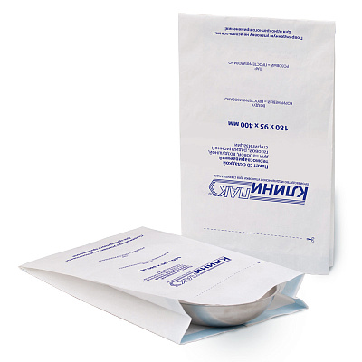 Термосвариваемые бумажные пакеты со складкой для паровой и суховоздушной стерилизации