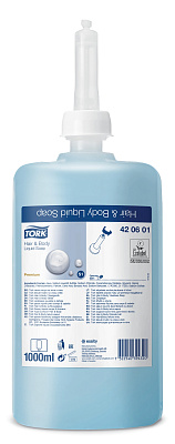 Жидкое мыло для тела и волос Tork S1 Premium 1 литр (420601)
