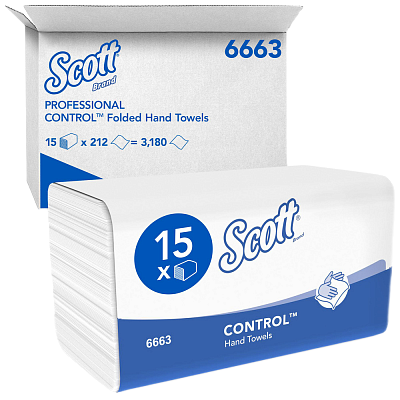 Однослойные бумажные полотенца в пачках Scott Performance (6663)