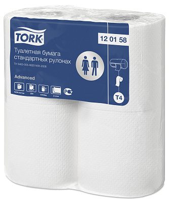 Двухслойная туалетная бумага в рулонах Торк T4 Комфорт (120158)