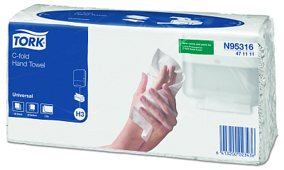 Двухслойные бумажные полотенца в пачках Tork H3 Universal Singlefold  (471111)