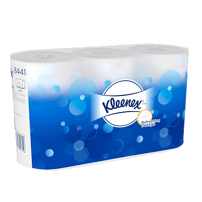 Туалетная бумага в стандартных рулонах Kleenex двухслойная (36 рул х 72 м)