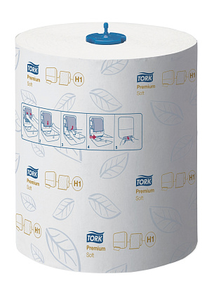 Двухслойные бумажные полотенца в рулоне Tork H1 Premium Soft Matic (290016)