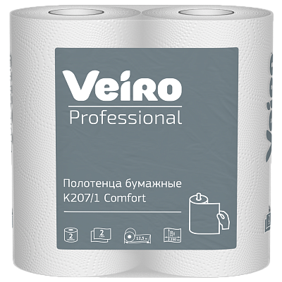 Двухслойные полотенца бумажные в рулонах Veiro Professional Comfort (K207/1) Двухслойные полотенца бумажные в рулонах Veiro Professional Comfort (K207/1)
