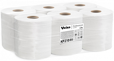Однослойные полотенца бумажные в рулонах с центральной вытяжкой Veiro Professional Comfort (KP210)