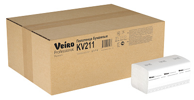 Трехслойные полотенца для рук в пачках Veiro Professional Comfort (KV211)