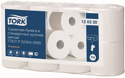 Двухслойная туалетная бумага в рулонах Торк T4 Премиум (120320)