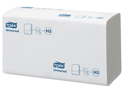 Однослойные бумажные полотенца в пачках Tork H3 Universal Singlefold (290158)