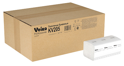 Двухслойные полотенца для рук Veiro Professional Comfort (KV205), 20 пачек по 200 листов