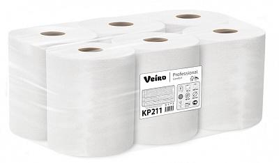 Двухслойные ультрапрочные полотенца бумажные в рулонах с центральной вытяжкой Veiro Professional  Comfort (KP211)