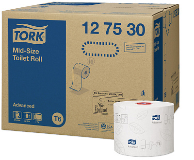 Двухслойная туалетная бумага в рулонах Торк T6 Комфорт (127530)